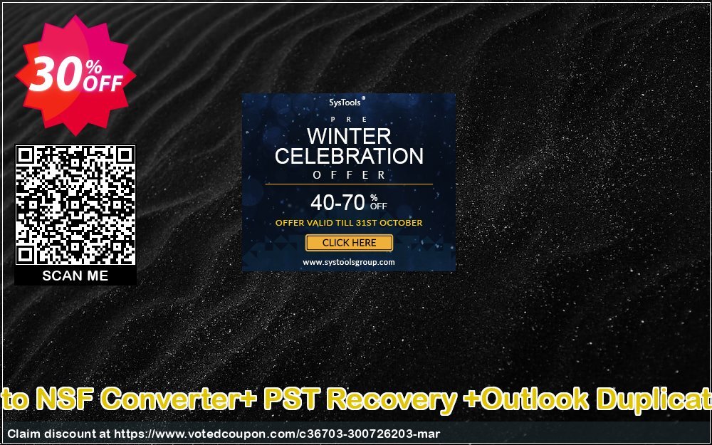 Email Management Toolkit, PST to NSF Converter+ PST Recovery +Outlook Duplicate Remover Single User Plan Coupon, discount Promotion code Email Management Toolkit(PST to NSF Converter+ PST Recovery +Outlook Duplicate Remover)Single User License. Promotion: Offer Email Management Toolkit(PST to NSF Converter+ PST Recovery +Outlook Duplicate Remover)Single User License special discount 