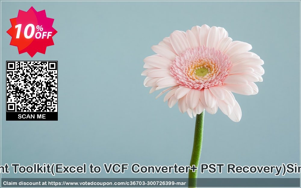 Email Management Toolkit, Excel to VCF Converter+ PST Recovery Single User Plan Coupon, discount Promotion code Email Management Toolkit(Excel to VCF Converter+ PST Recovery)Single User License. Promotion: Offer Email Management Toolkit(Excel to VCF Converter+ PST Recovery)Single User License special discount 