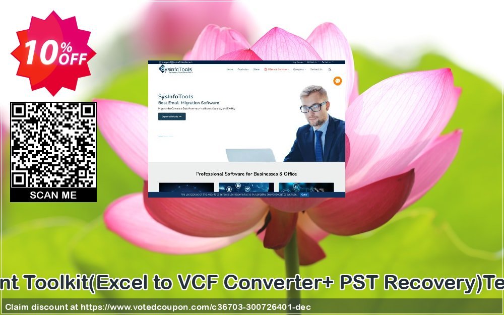 Email Management Toolkit, Excel to VCF Converter+ PST Recovery Technician Plan Coupon, discount Promotion code Email Management Toolkit(Excel to VCF Converter+ PST Recovery)Technician License. Promotion: Offer Email Management Toolkit(Excel to VCF Converter+ PST Recovery)Technician License special discount 