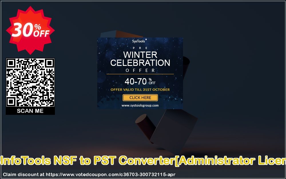 SysInfoTools NSF to PST Converter/Administrator Plan/ Coupon, discount Promotion code SysInfoTools NSF to PST Converter[Administrator License]. Promotion: Offer SysInfoTools NSF to PST Converter[Administrator License] special discount 