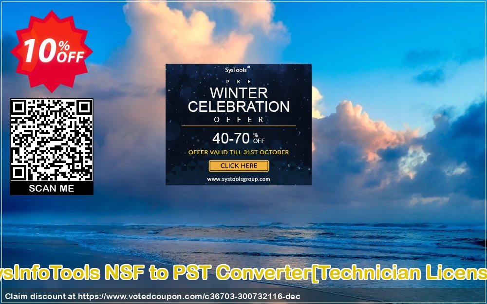 SysInfoTools NSF to PST Converter/Technician Plan/ Coupon, discount Promotion code SysInfoTools NSF to PST Converter[Technician License]. Promotion: Offer SysInfoTools NSF to PST Converter[Technician License] special discount 