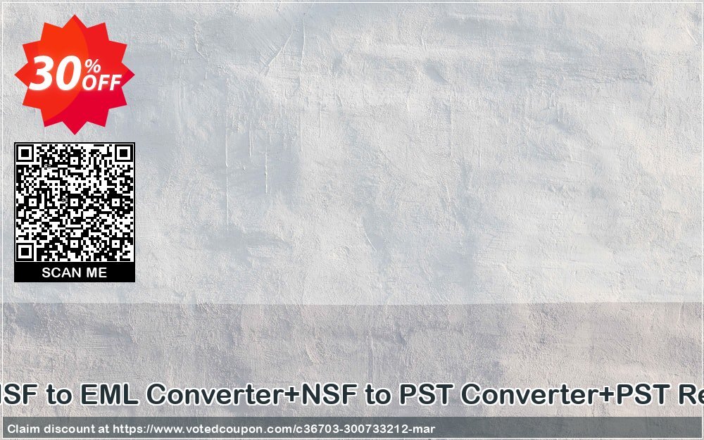 Email Management Toolkit, NSF to EML Converter+NSF to PST Converter+PST Recovery Single User Plan Coupon, discount Promotion code Email Management Toolkit(NSF to EML Converter+NSF to PST Converter+PST Recovery)Single User License. Promotion: Offer Email Management Toolkit(NSF to EML Converter+NSF to PST Converter+PST Recovery)Single User License special discount 