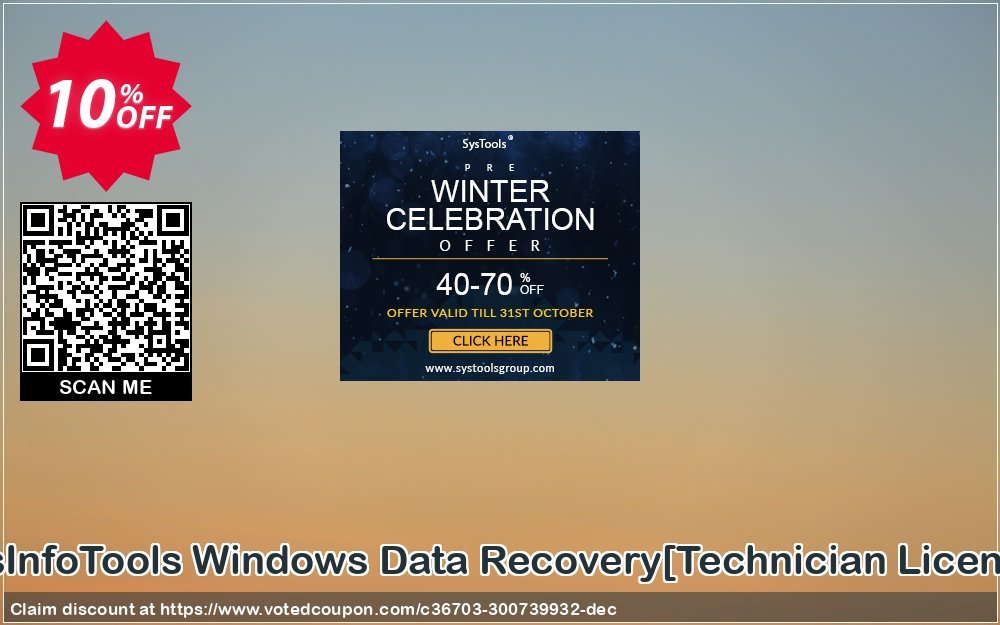 SysInfoTools WINDOWS Data Recovery/Technician Plan/ Coupon, discount Promotion code SysInfoTools Windows Data Recovery[Technician License]. Promotion: Offer SysInfoTools Windows Data Recovery[Technician License] special discount 