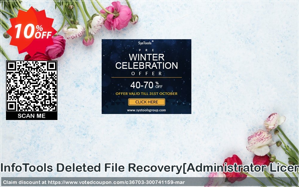 SysInfoTools Deleted File Recovery/Administrator Plan/ Coupon, discount Promotion code SysInfoTools Deleted File Recovery[Administrator License]. Promotion: Offer SysInfoTools Deleted File Recovery[Administrator License] special discount 