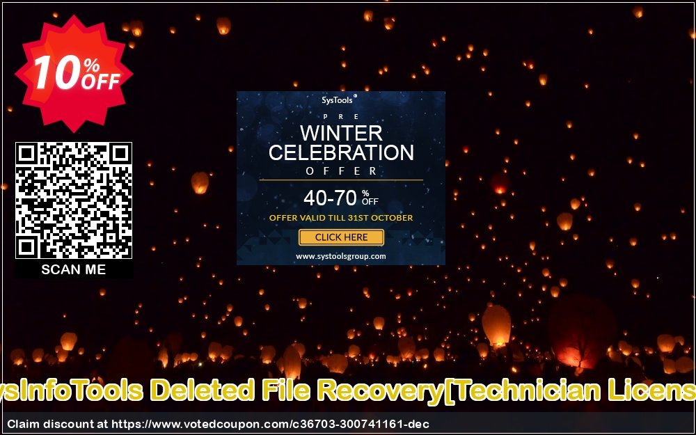 SysInfoTools Deleted File Recovery/Technician Plan/ Coupon, discount Promotion code SysInfoTools Deleted File Recovery[Technician License]. Promotion: Offer SysInfoTools Deleted File Recovery[Technician License] special discount 