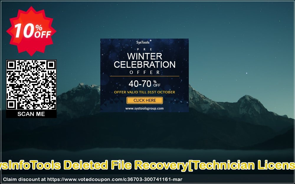 SysInfoTools Deleted File Recovery/Technician Plan/ Coupon, discount Promotion code SysInfoTools Deleted File Recovery[Technician License]. Promotion: Offer SysInfoTools Deleted File Recovery[Technician License] special discount 