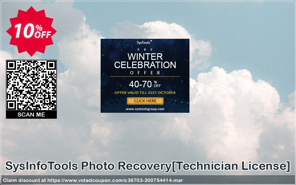 SysInfoTools Photo Recovery/Technician Plan/ Coupon, discount Promotion code SysInfoTools Photo Recovery[Technician License]. Promotion: Offer SysInfoTools Photo Recovery[Technician License] special discount 