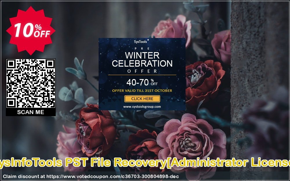 SysInfoTools PST File Recovery/Administrator Plan/ Coupon, discount Promotion code SysInfoTools PST File Recovery[Administrator License]. Promotion: Offer SysInfoTools PST File Recovery[Administrator License] special discount 