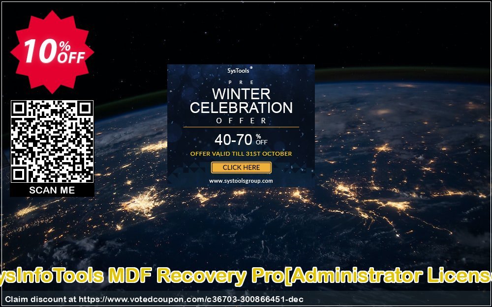 SysInfoTools MDF Recovery Pro/Administrator Plan/ Coupon, discount Promotion code SysInfoTools MDF Recovery Pro[Administrator License]. Promotion: Offer SysInfoTools MDF Recovery Pro[Administrator License] special discount 