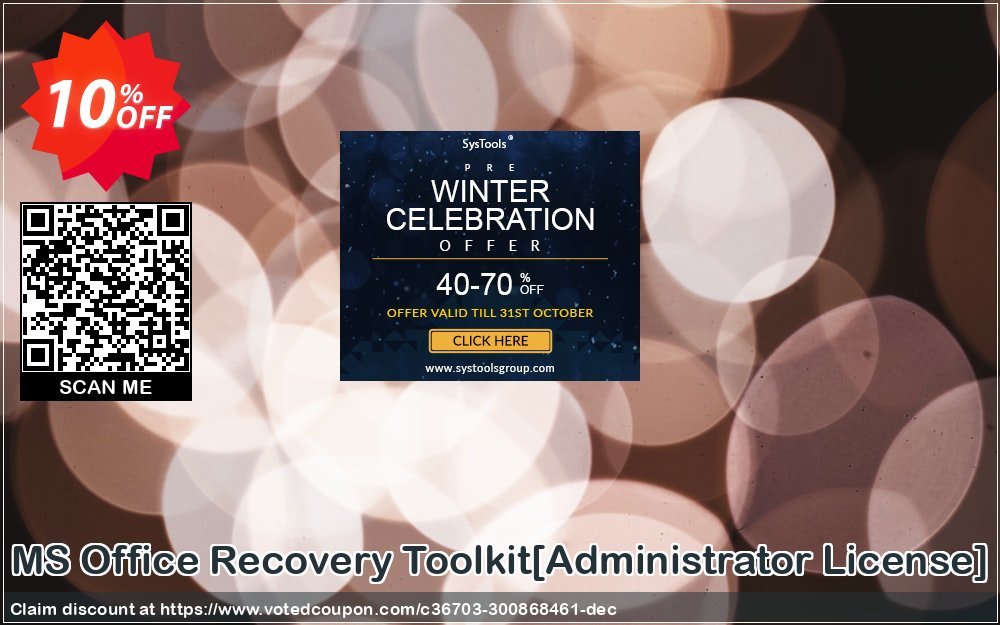 MS Office Recovery Toolkit/Administrator Plan/ Coupon, discount Promotion code MS Office Recovery Toolkit[Administrator License]. Promotion: Offer MS Office Recovery Toolkit[Administrator License] special discount 