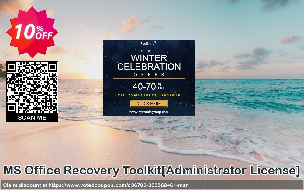 MS Office Recovery Toolkit/Administrator Plan/ Coupon, discount Promotion code MS Office Recovery Toolkit[Administrator License]. Promotion: Offer MS Office Recovery Toolkit[Administrator License] special discount 