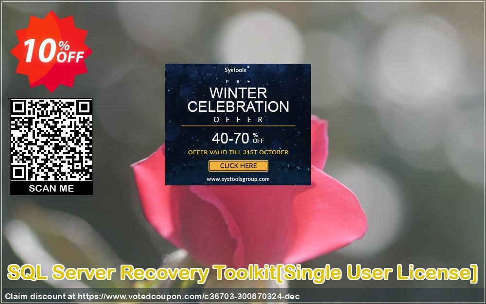 SQL Server Recovery Toolkit/Single User Plan/ Coupon Code Apr 2024, 10% OFF - VotedCoupon