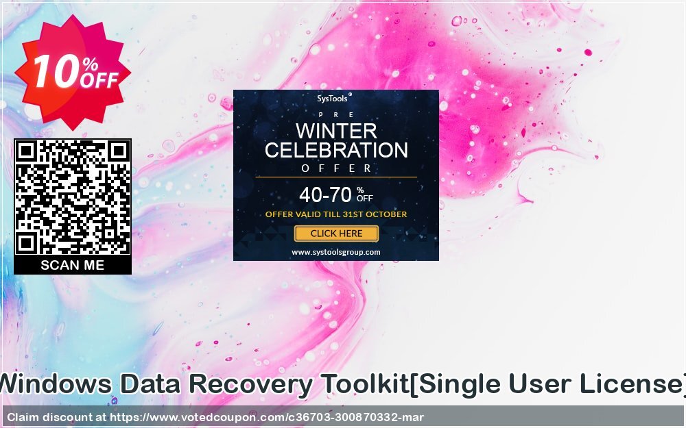 WINDOWS Data Recovery Toolkit/Single User Plan/ Coupon Code May 2024, 10% OFF - VotedCoupon