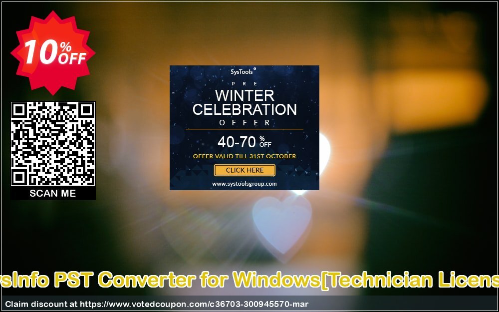 SysInfo PST Converter for WINDOWS/Technician Plan/ Coupon, discount Promotion code SysInfo PST Converter for Windows[Technician License]. Promotion: Offer SysInfo PST Converter for Windows[Technician License] special discount 