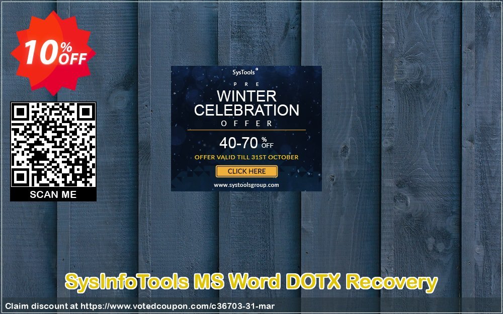 SysInfoTools MS Word DOTX Recovery Coupon, discount SYSINFODISCOUNT. Promotion: Coupon code for SysInfo tools software