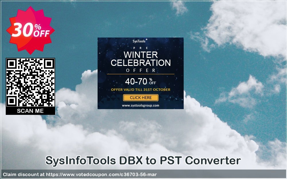 SysInfoTools DBX to PST Converter Coupon, discount SYSINFODISCOUNT. Promotion: Coupon code for SysInfo tools software