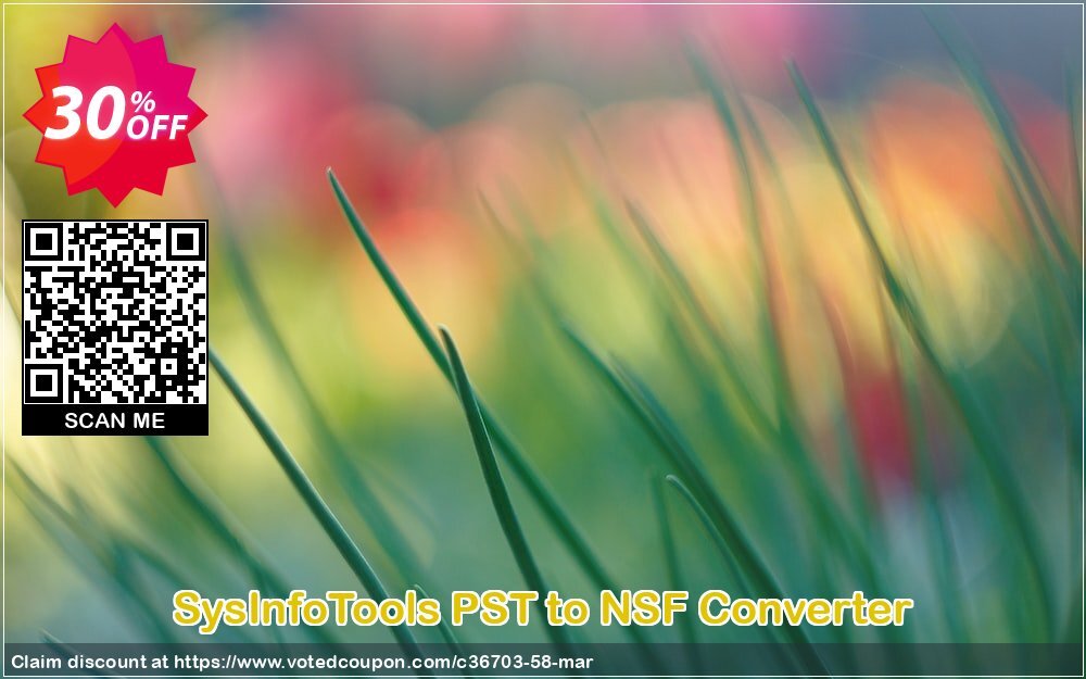 SysInfoTools PST to NSF Converter Coupon, discount SYSINFODISCOUNT. Promotion: Coupon code for SysInfo tools software