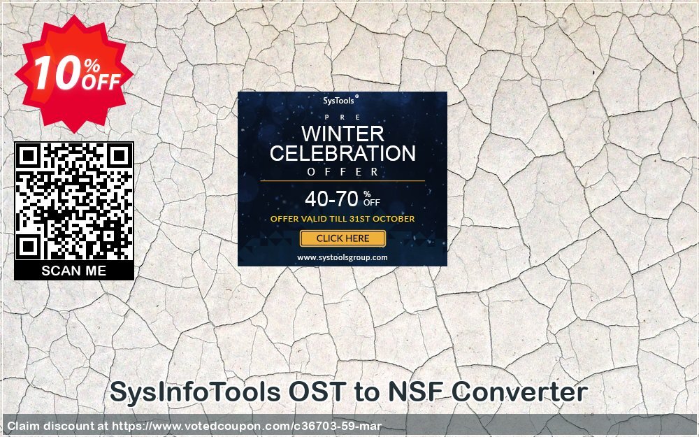 SysInfoTools OST to NSF Converter Coupon, discount SYSINFODISCOUNT. Promotion: Coupon code for SysInfo tools software