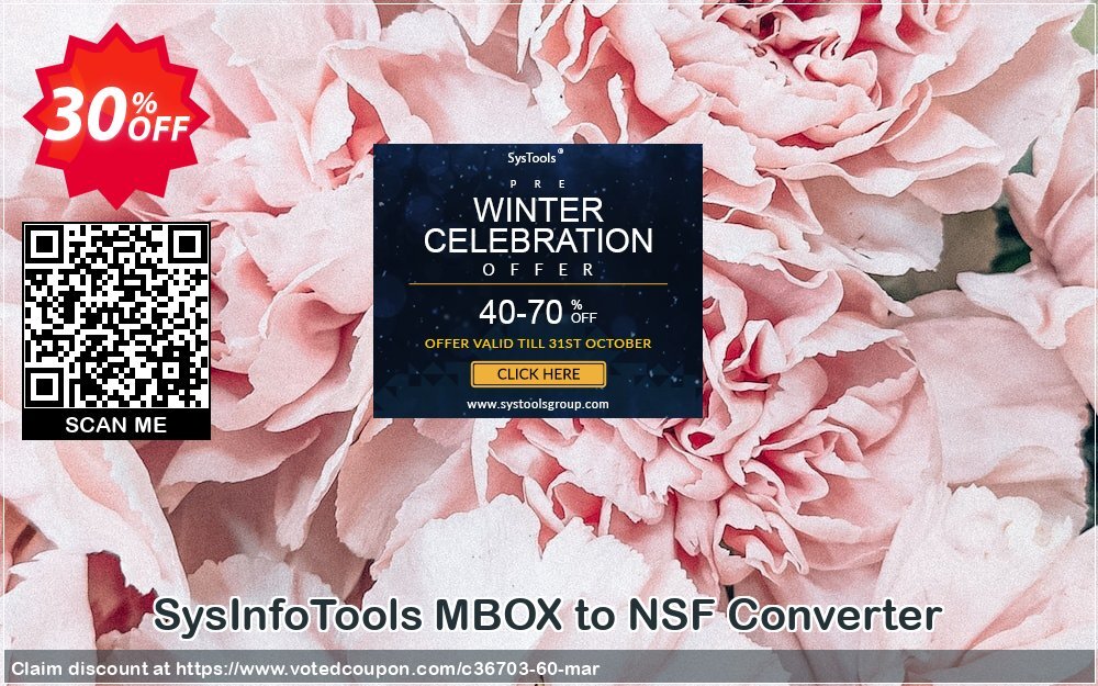 SysInfoTools MBOX to NSF Converter Coupon, discount SYSINFODISCOUNT. Promotion: Coupon code for SysInfo tools software