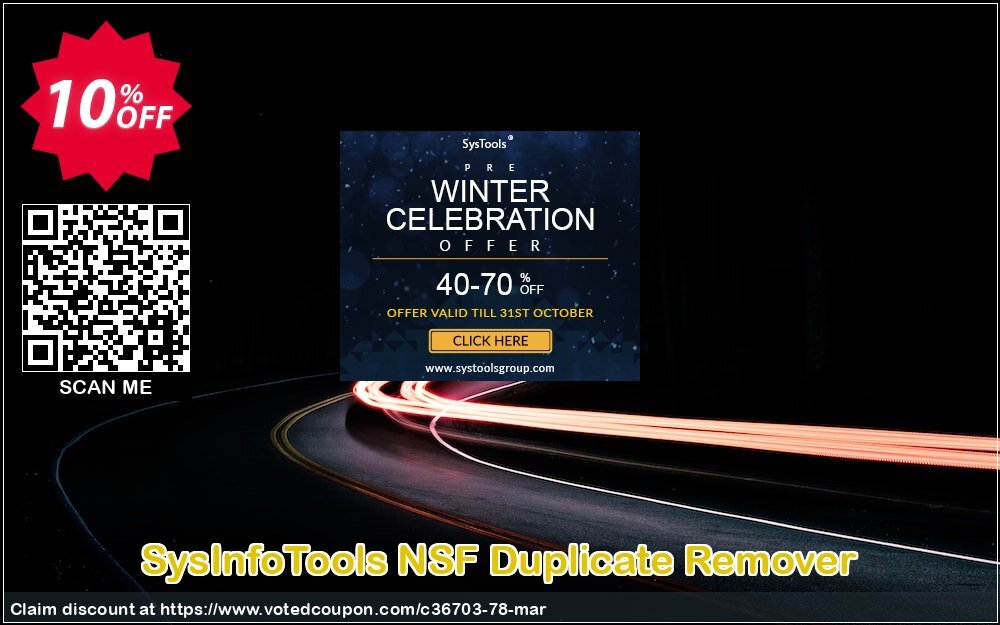 SysInfoTools NSF Duplicate Remover Coupon, discount SYSINFODISCOUNT. Promotion: Coupon code for SysInfo tools software