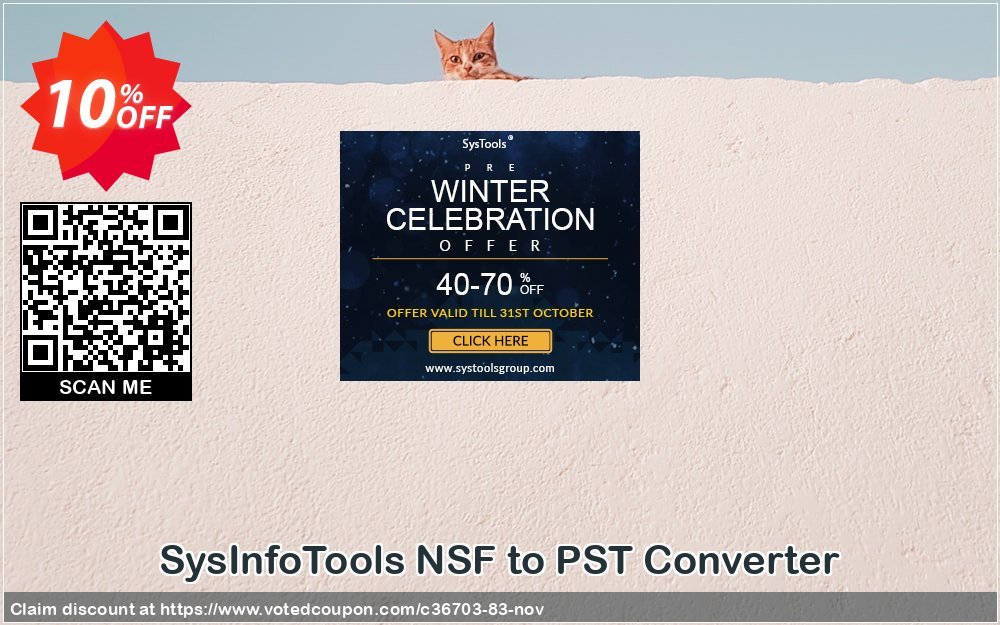 SysInfoTools NSF to PST Converter Coupon, discount SYSINFODISCOUNT. Promotion: SYSINFO TOOLS coupon discount (36703)