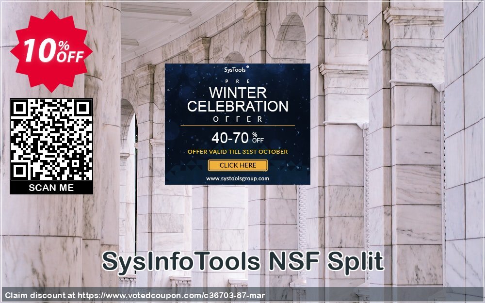 SysInfoTools NSF Split Coupon, discount SYSINFODISCOUNT. Promotion: SYSINFO TOOLS coupon discount (36703)