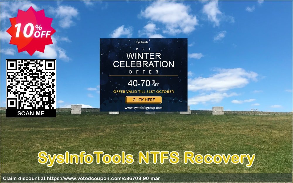 SysInfoTools NTFS Recovery Coupon, discount SYSINFODISCOUNT. Promotion: SYSINFO TOOLS coupon discount (36703)