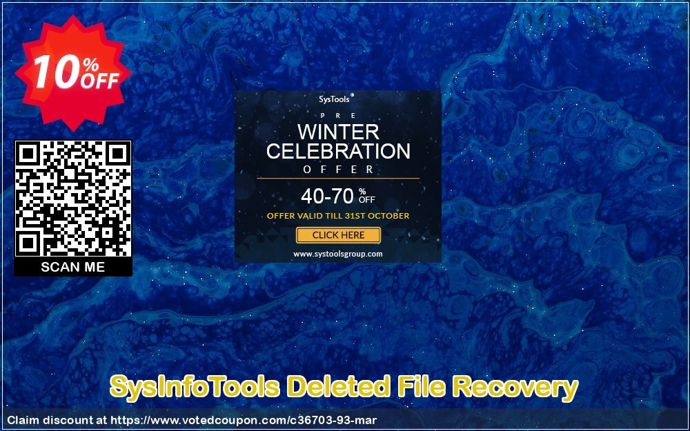 SysInfoTools Deleted File Recovery Coupon, discount SYSINFODISCOUNT. Promotion: SYSINFO TOOLS coupon discount (36703)