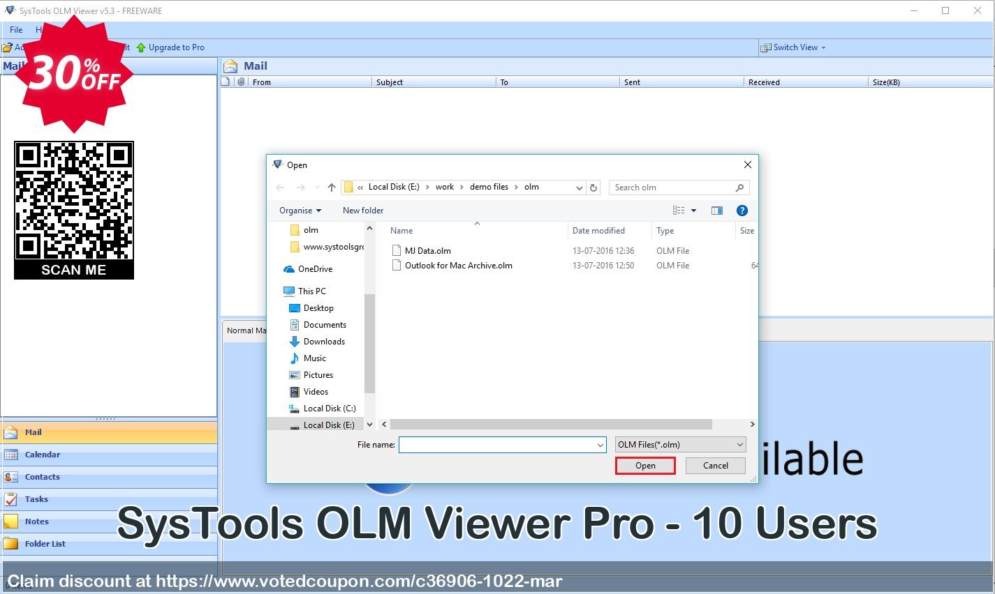 SysTools OLM Viewer Pro - 10 Users Coupon, discount SysTools coupon 36906. Promotion: SysTools promotion codes 36906