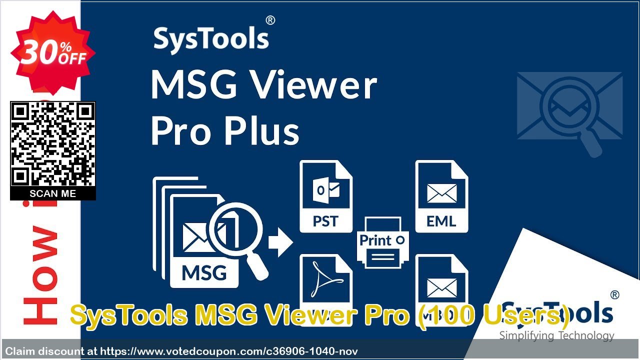 SysTools MSG Viewer Pro, 100 Users  Coupon, discount SysTools coupon 36906. Promotion: SysTools promotion codes 36906