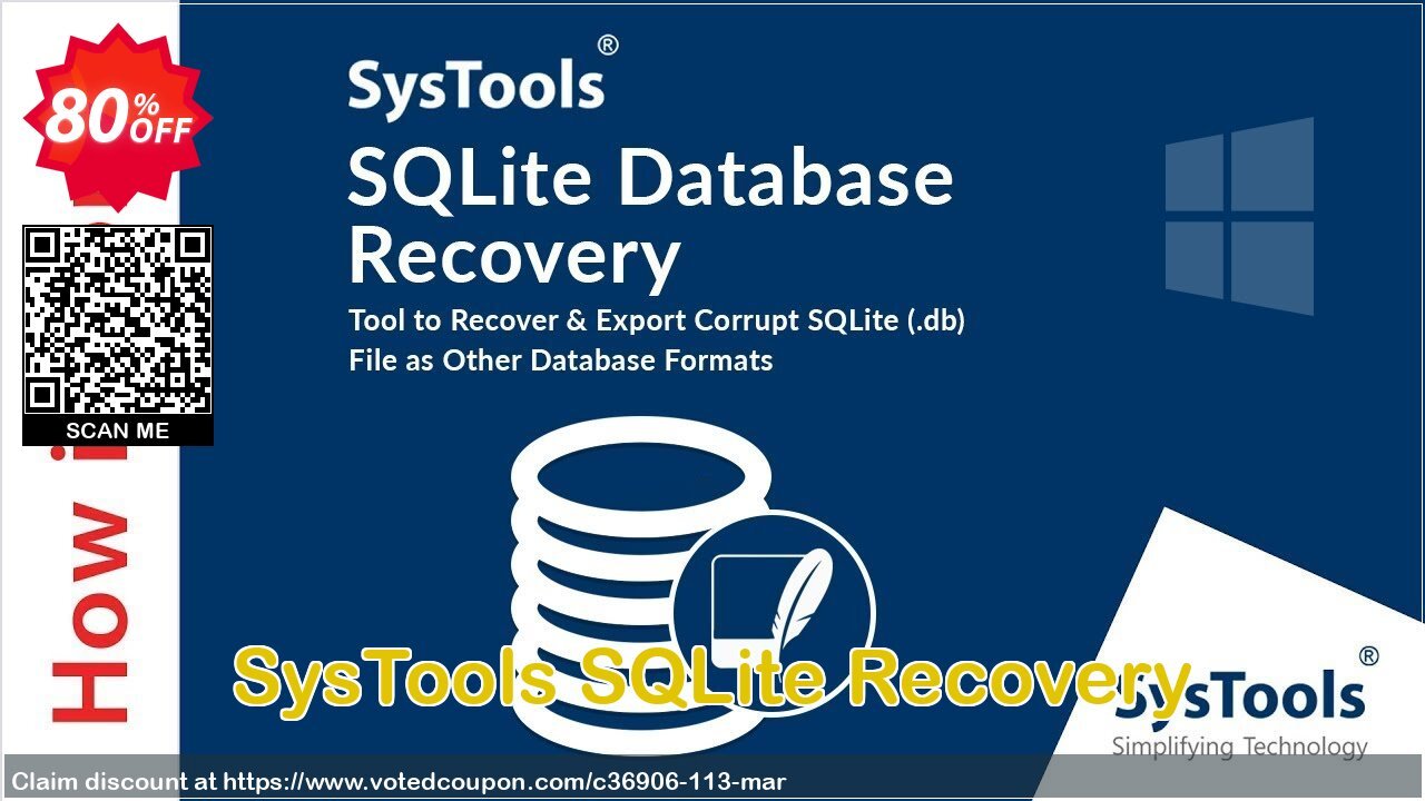 SysTools SQLite Recovery Coupon, discount SysTools coupon 36906. Promotion: 