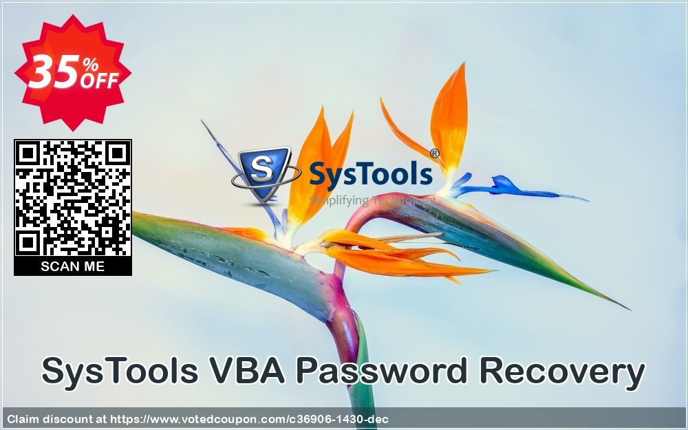 SysTools VBA Password Recovery Coupon, discount 30% OFF SysTools VBA Password Recovery, verified. Promotion: Awful sales code of SysTools VBA Password Recovery, tested & approved