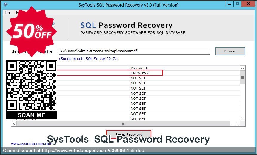 Get 20% OFF SysTools SQL Password Recovery Coupon