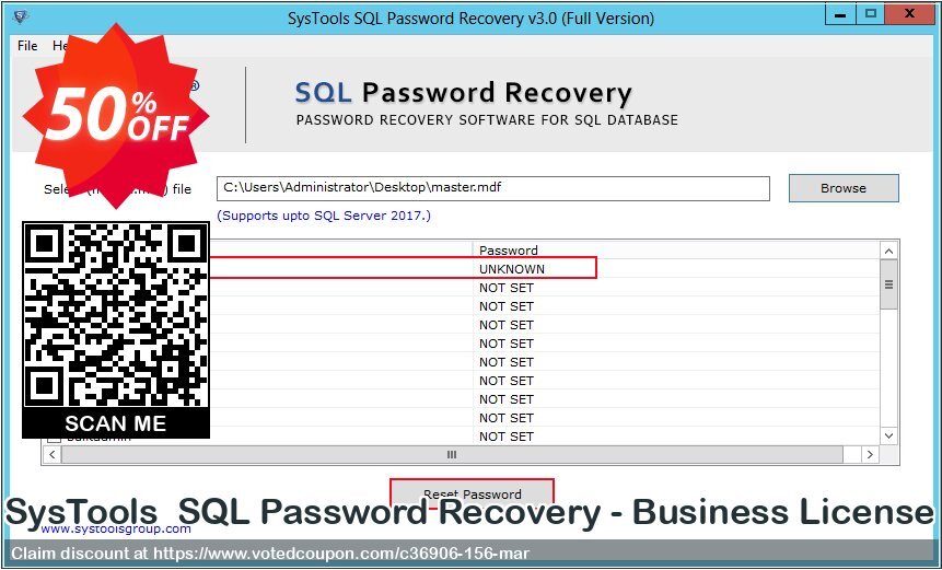 SysTools  SQL Password Recovery - Business Plan Coupon Code Apr 2024, 50% OFF - VotedCoupon