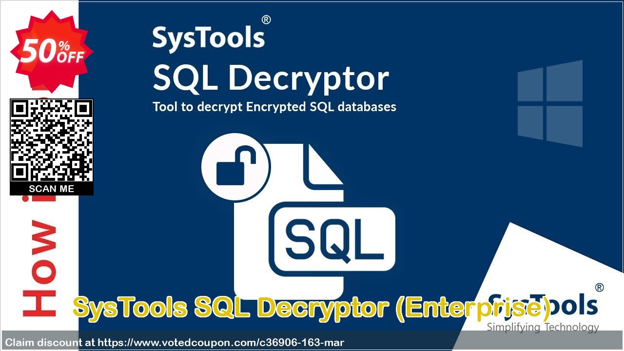 SysTools SQL Decryptor, Enterprise  Coupon Code Apr 2024, 50% OFF - VotedCoupon