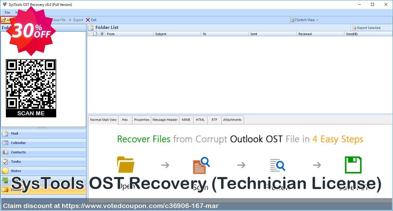 SysTools OST Recovery, Technician Plan  Coupon Code Apr 2024, 30% OFF - VotedCoupon