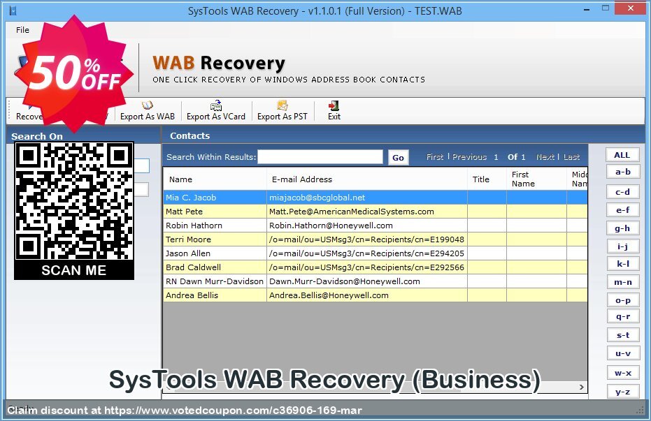 SysTools WAB Recovery, Business  Coupon Code May 2024, 50% OFF - VotedCoupon