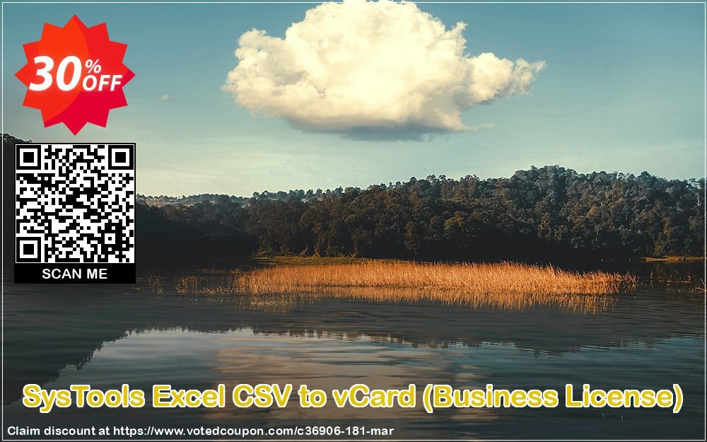 SysTools Excel CSV to vCard, Business Plan  Coupon, discount SysTools coupon 36906. Promotion: 