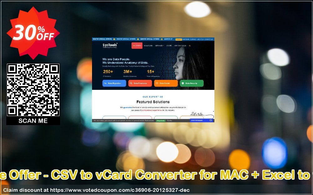 Bundle Offer - CSV to vCard Converter for MAC + Excel to vCard Coupon, discount SysTools Summer Sale. Promotion: fearsome sales code of Bundle Offer - SysTools CSV to vCard for MAC + Excel to vCard 2024