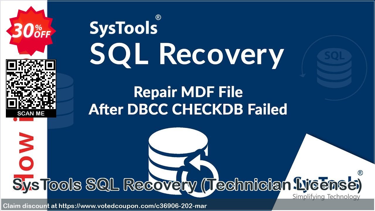 SysTools SQL Recovery, Technician Plan  Coupon Code Apr 2024, 30% OFF - VotedCoupon