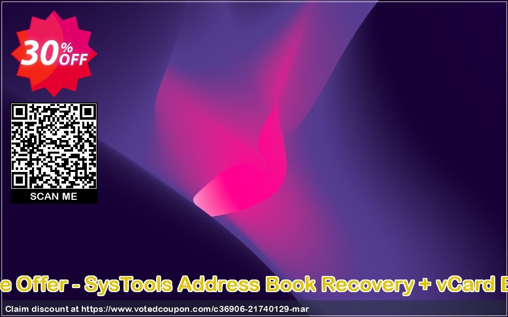 Bundle Offer - SysTools Address Book Recovery + vCard Export Coupon Code Apr 2024, 30% OFF - VotedCoupon