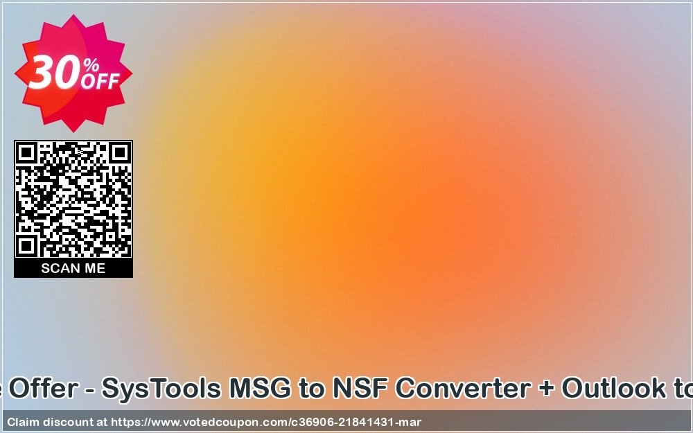 Bundle Offer - SysTools MSG to NSF Converter + Outlook to Notes Coupon, discount SysTools Summer Sale. Promotion: awful discounts code of Bundle Offer - SysTools MSG to NSF Converter + Outlook to Notes 2024