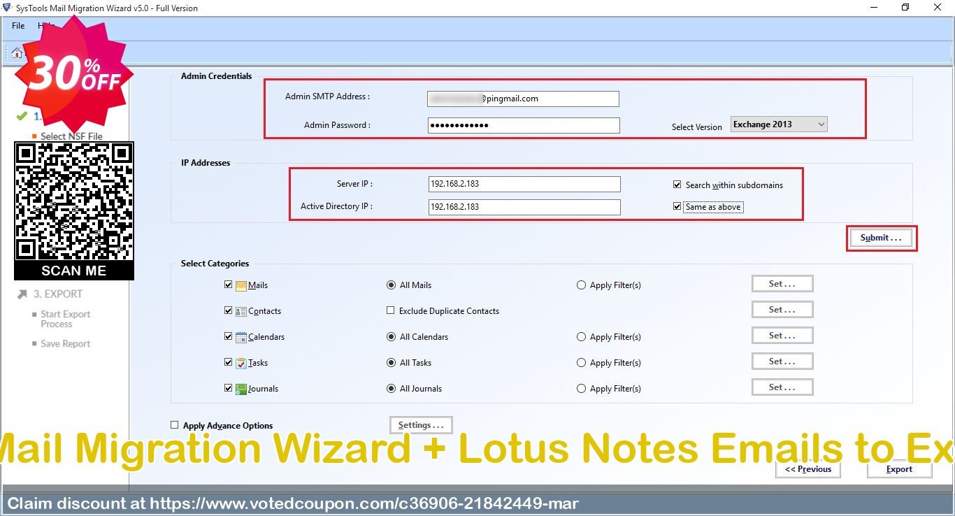 Bundle Offer - Mail Migration Wizard + Lotus Notes Emails to Exchange Archive Coupon Code Apr 2024, 30% OFF - VotedCoupon