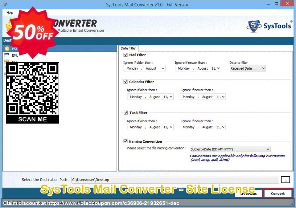 SysTools Mail Converter - Site Plan Coupon Code Apr 2024, 50% OFF - VotedCoupon
