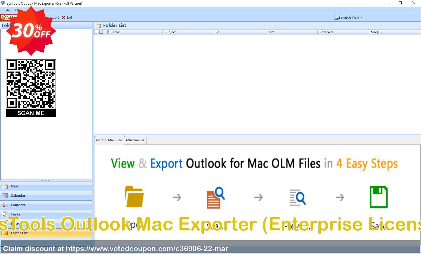 SysTools Outlook MAC Exporter, Enterprise Plan  Coupon, discount SysTools coupon 36906. Promotion: 