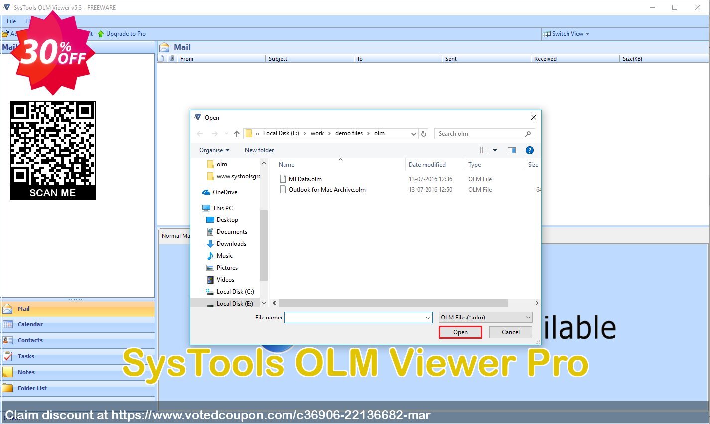 SysTools OLM Viewer Pro Coupon, discount SysTools Summer Sale. Promotion: awful promo code of SysTools OLM Viewer Pro 2024