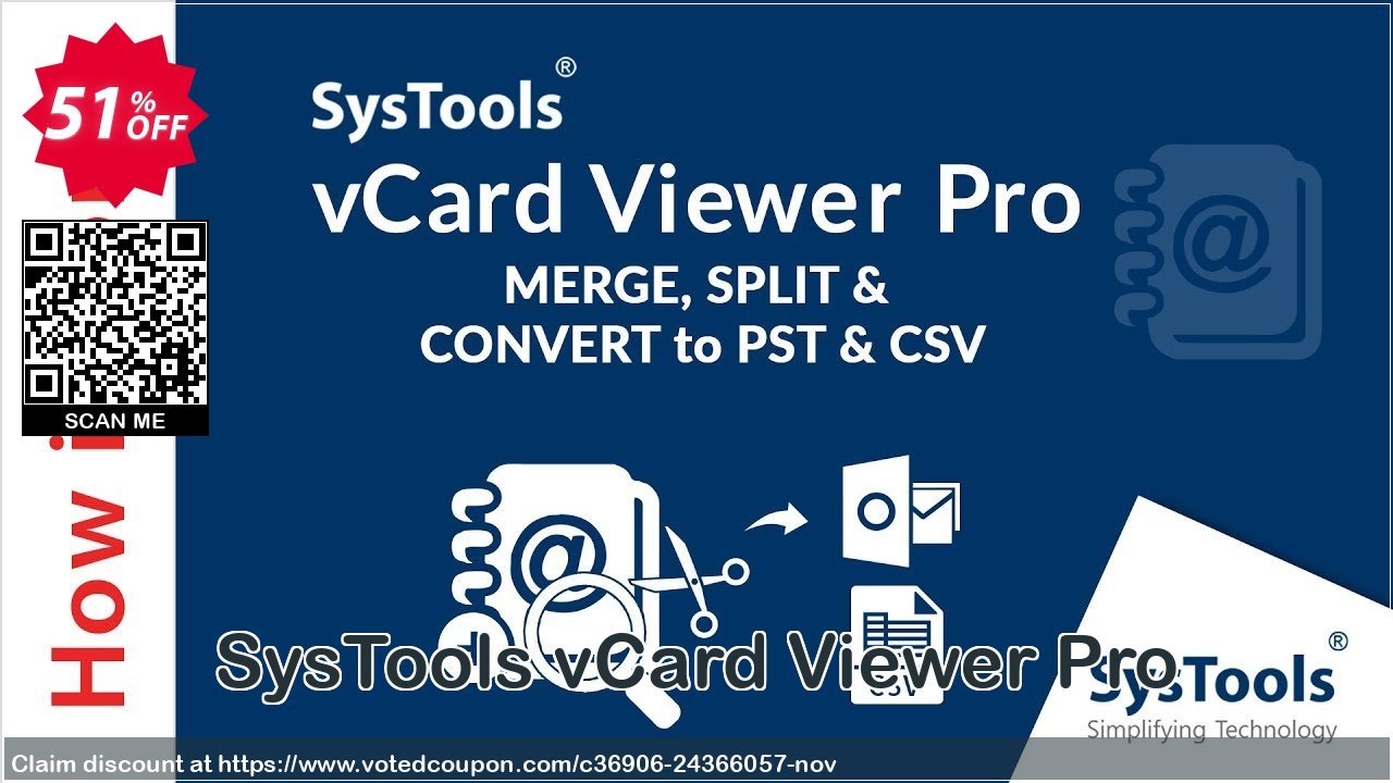 SysTools vCard Viewer Pro Coupon Code Apr 2024, 51% OFF - VotedCoupon
