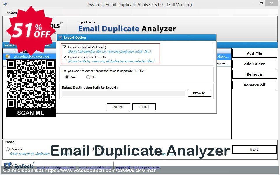 Email Duplicate Analyzer Coupon, discount Celebrate this spring season with SysTools and grab the best offers. Get 25% Off on all Software. Promotion: