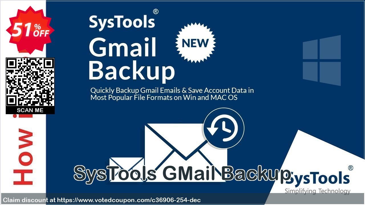 SysTools GMail Backup Coupon Code Oct 2023, 51% OFF - VotedCoupon