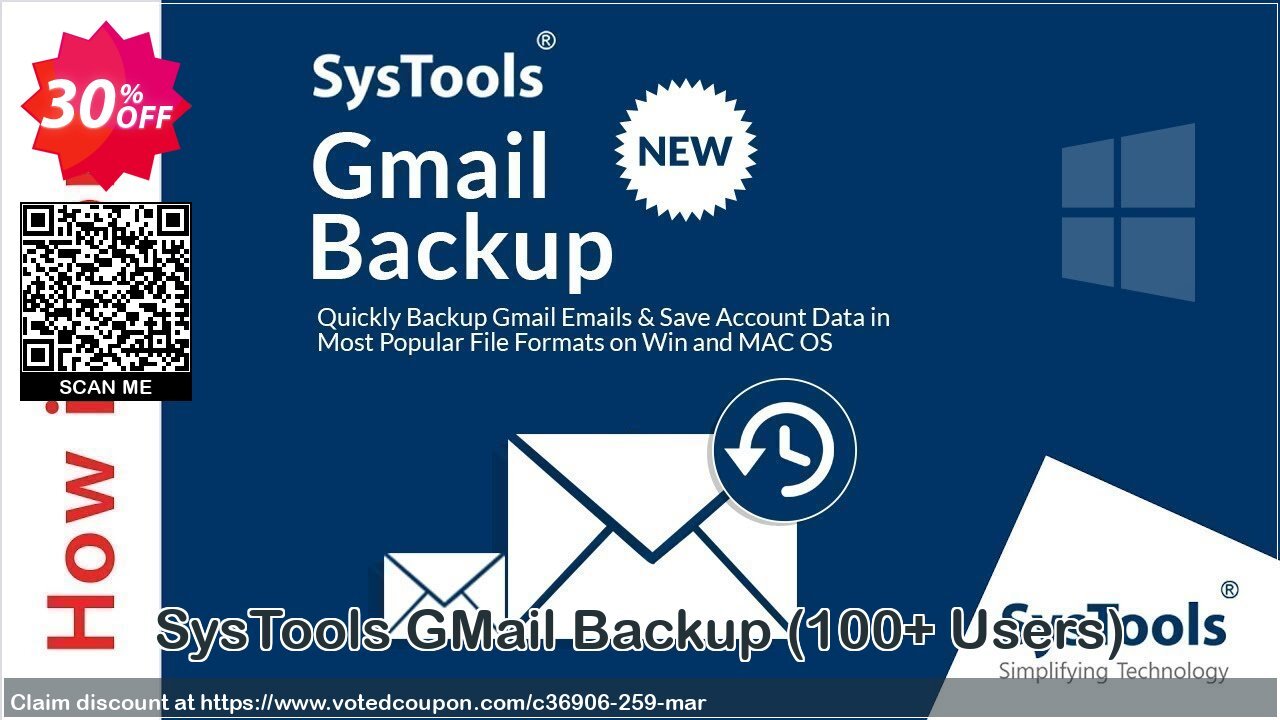 SysTools GMail Backup, 100+ Users  Coupon, discount SysTools coupon 36906. Promotion: 